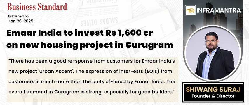 Emaar India to invest Rs 1,600 cr on new housing project in Gurugram